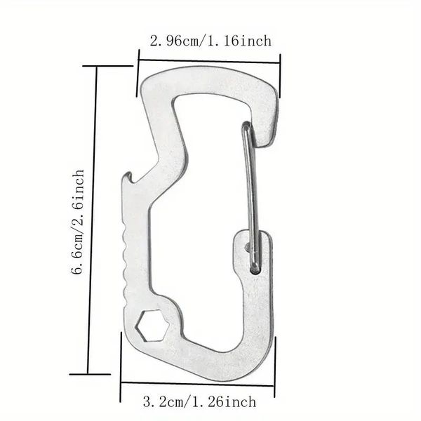 Карабін з нержавіючої сталі Steel D-Shape Carabiner 110 фото