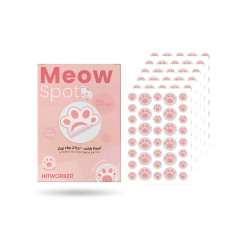 Патчі від прищів та акне гідроколоїдні Hitworker Meow Spot у формі лапок, Прозорі з рожевим, 216 шт