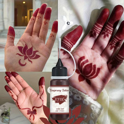 Хна для тимчасового тату EYIR Temporary Tattoo, колір Бордовий, 15 мл