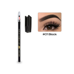 Косметичний водостійкий олівець для брів і очей Heng Ge Cosmetic Art, відтінок 01 Black, з Точилкою
