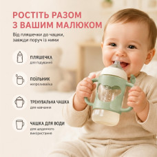 Тримач для дитячої пляшечки силіконовий з ручками, Зелений