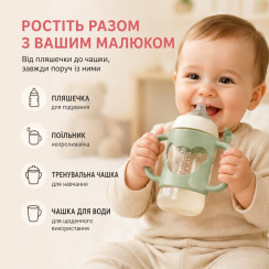 Тримач для дитячої пляшечки силіконовий з ручками, Зелений