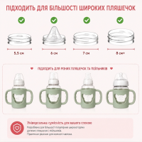 Тримач для дитячої пляшечки силіконовий з ручками, Зелений