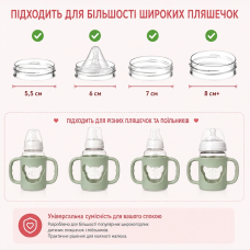 Тримач для дитячої пляшечки силіконовий з ручками, Зелений