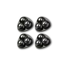 Набір меблевих коліщаток трикулькових самоклейних, Чорні, 4 шт