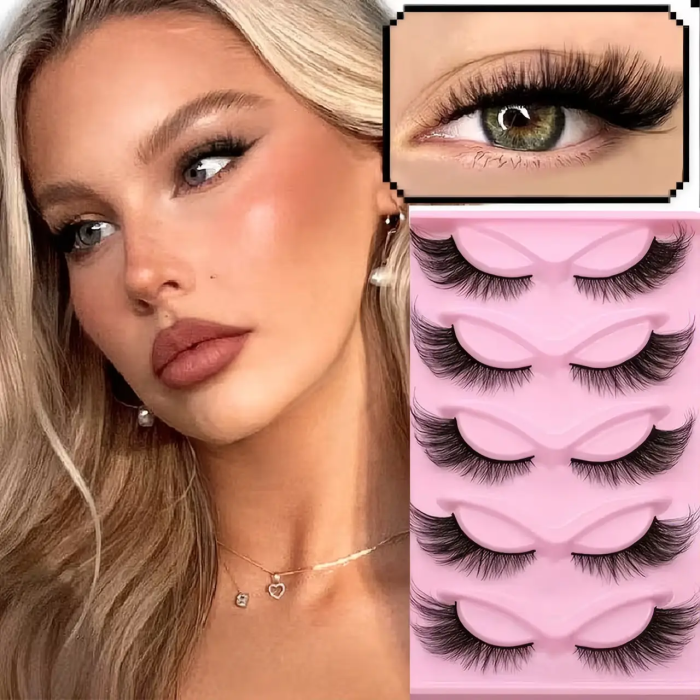 Ресницы накладные на ленте Fox Eye, 5 пар, Черные