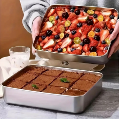 Набір контейнерів для продуктів з нержавіючої сталі з кришками, 3 шт