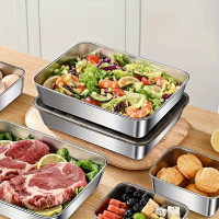 Набор контейнеров для продуктов из нержавеющей стали с крышками, 3 шт