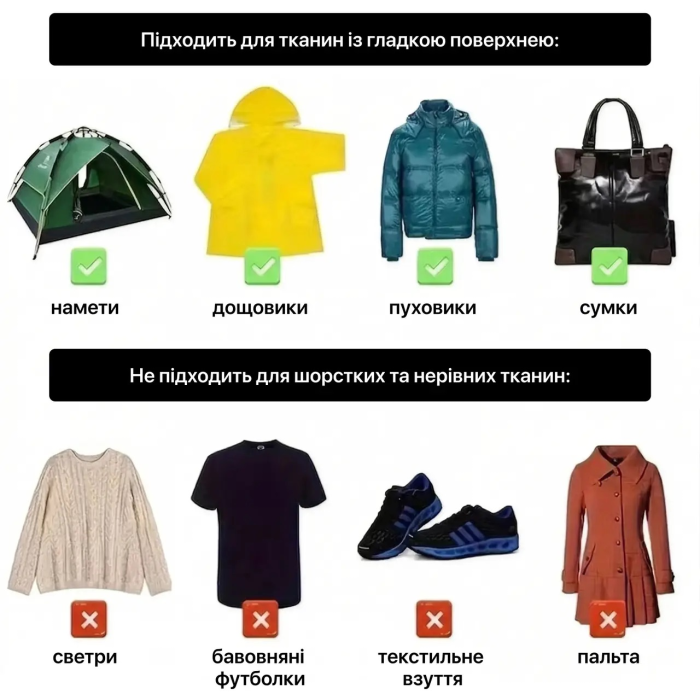 Самоклеящиеся заплатки для ремонта пуховиков и одежды, Черные, 3 листа