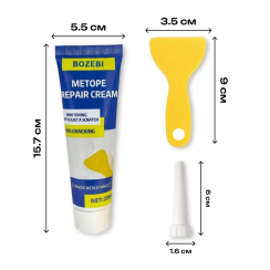 Шпаклівка для ремонту стін Bozebi Metope Repair Cream, зі шпателем та насадкою дозатором, Біла, 100 г