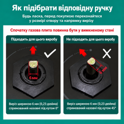 Ручки для газової плити з нержавіючої сталі, Круглі, 6 шт