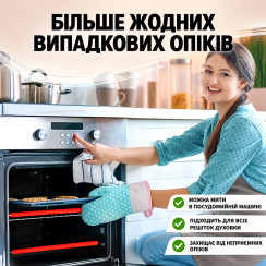 Захисна силіконова накладка для решітки духовки, Червона, 3 шт, 35,7 см