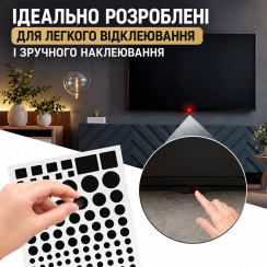 Світлозатемнюючі наклейки стікери для затемнення світлодіодів та дисплеїв, 2 аркуші, Чорні