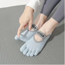 Носки для йоги и пилатеса Yoga с пальчиками 35-40 Голубые