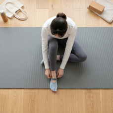 Шкарпетки для йоги та пілатесу Yoga з пальчиками антиковзаючі 35-40 Блакитні