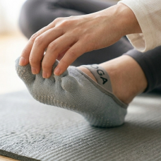 Шкарпетки для йоги та пілатесу Yoga з пальчиками антиковзаючі 35-40 Блакитні