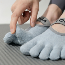 Шкарпетки для йоги та пілатесу Yoga з пальчиками антиковзаючі 35-40 Блакитні