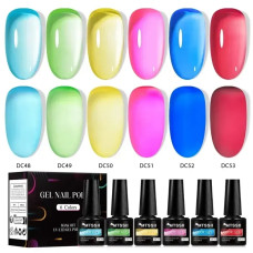 Набір прозорих гель-лаків MTSSII Jelly Nail Gel, 6 шт