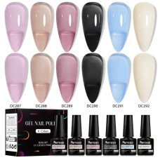 Набір прозорих гель-лаків MTSSII Jelly Nail Gel, 6 шт