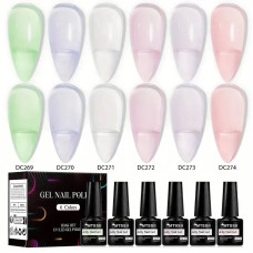 Набір прозорих гель-лаків MTSSII Jelly Nail Gel, 6 шт