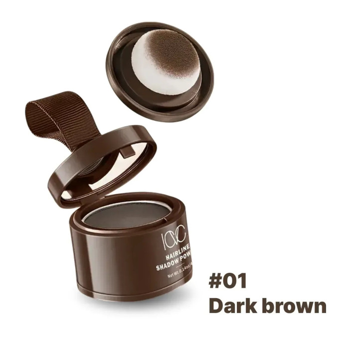 Тонуюча пудра для густоти і лінії росту волосся ICVC з ефектом об’єму Dark brown