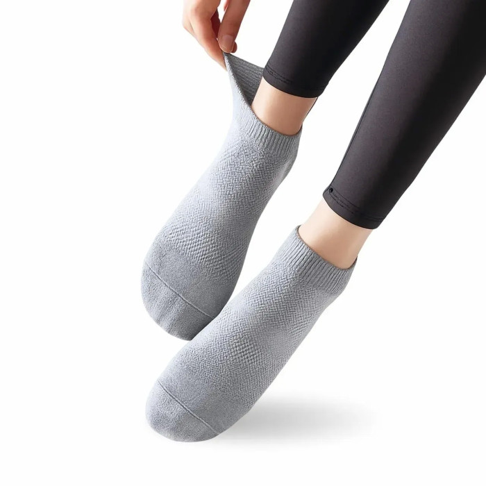 Носки для йоги и пилатеса, короткие, дышащие, Yoga Sports Серые 35-41