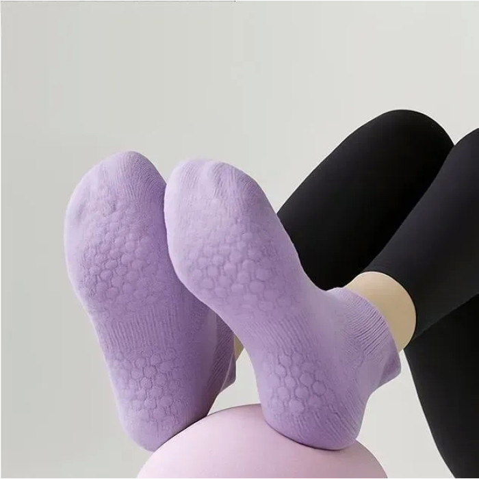 Носки для йоги и пилатеса, короткие, дышащие, Yoga Sports Фиолетовые 35-41