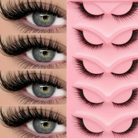 Набір вій Cat eye, 5 пар, чорні, натуральний об’єм