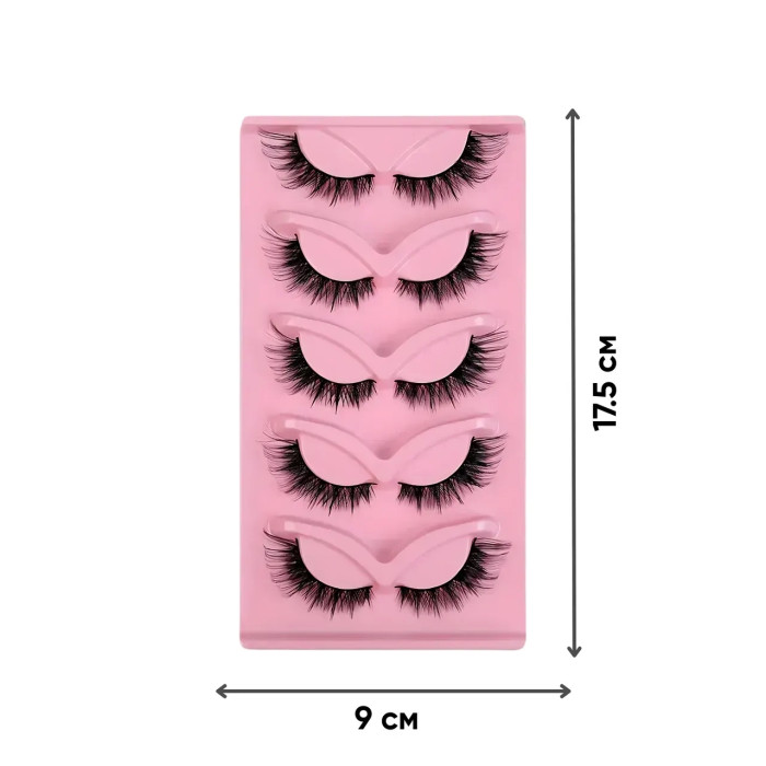 Ресницы накладные на ленте Doll Eye, 5 пар, чёрные, натуральный объём