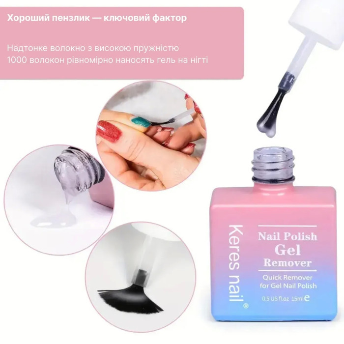 Средство для снятия гель-лака Keres nail, 15 мл