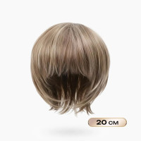 Парик женский Wigly 20 см из натуральноподобных волос с мелированием и челкой