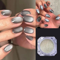 Магнітна пудра для ефекту "Котяче око" (Cat Eye) , Срібло