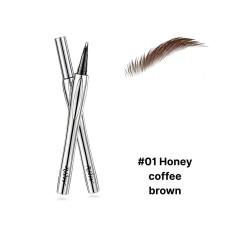Подвійний тонкий вологостійкий маркер для брів RUW #01 Honey coffee brown, коричневий