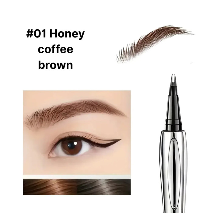 Подвійний тонкий маркер для брів RUW #01 Honey coffee brown