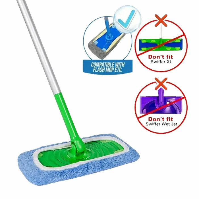 Набор из 2 шт. сменных махровых насадок для швабры Swiffer мопа на резинке