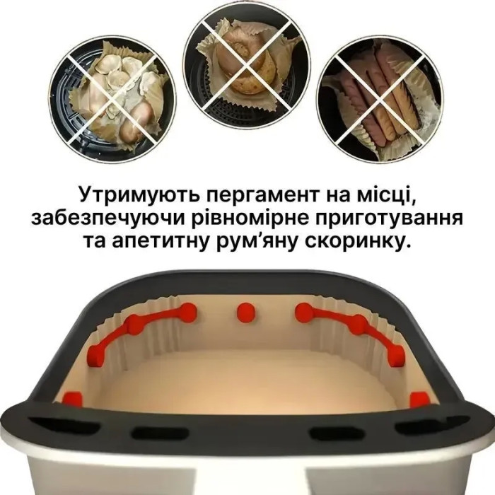 Набор магнитных силиконовых фиксаторов для пергамента в аэрогриль и мультипечь, Красные