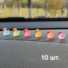 Набір міні фігурок "Прозорі флуоресцентні качечки", 10 шт