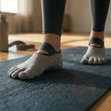 Шкарпетки для йоги та пілатесу Yoga з пальчиками антиковзаючі Сірі 35-41