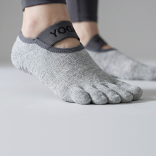 Шкарпетки для йоги та пілатесу Yoga з пальчиками антиковзаючі Сірі 35-41