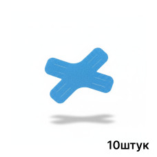 Кінезіо тейп Х-подібний, спортивний, набір з 10 штук, синій