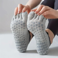 Шкарпетки для йоги та пілатесу Yoga з пальчиками 35-40 Рожеві