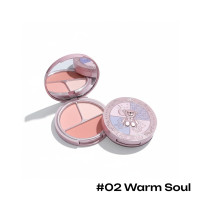 Палетка рум'ян Art Value, 3 кольори з дзеркалом, 02 Warm Soul