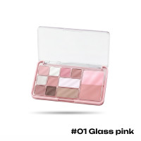 Палетка для макіяжу, K'APEINE 01 Glass pink (Тіні, Рум’яна, Контуринг)