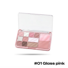 Палетка для макіяжу, K'APEINE 01 Glass pink (Тіні, Рум’яна, Контуринг)
