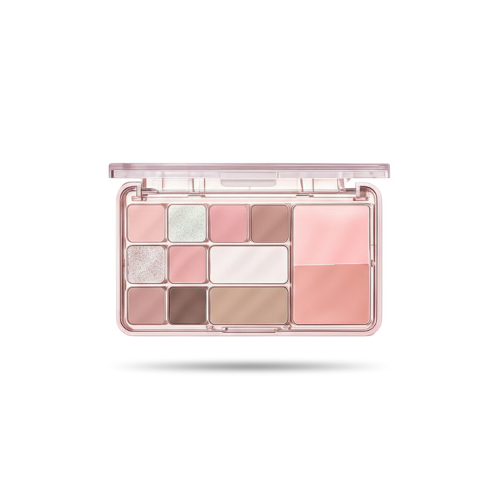 Палетка для макіяжу, K'APEINE 01 Glass pink (Тіні, Рум’яна, Контуринг)