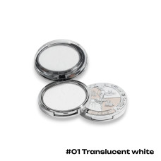 Пудра для обличчя Nicekey, компактна фіксуюча водостійка, з дзеркалом, 01 Translucent white
