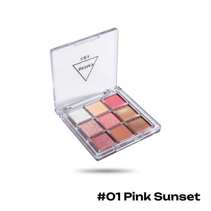 Палетка теней из 9 цветов K'APEINE, 01 Pink Sunset