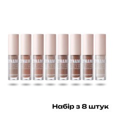 Набір з 8 рідких матових тіней для повік, Langmanni Nude Dynamic Velvet Soft