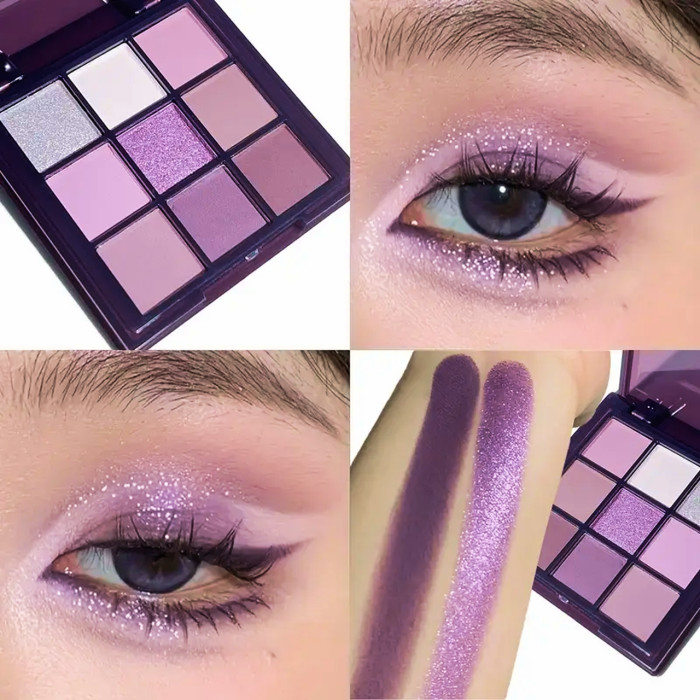 Тени Juju dream Purple charm 9 оттенков, матовые и сияющие текстуры, Фиолетовые