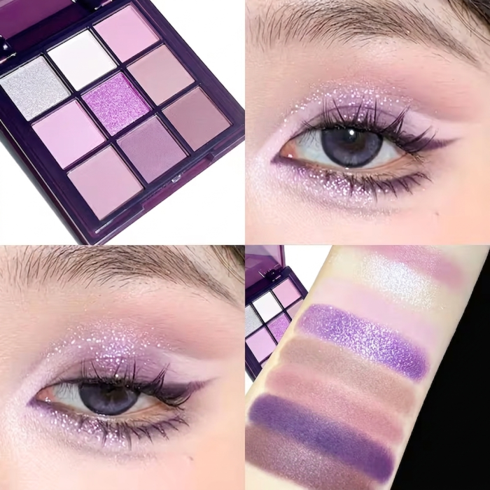Тени Juju dream Purple charm 9 оттенков, матовые и сияющие текстуры, Фиолетовые